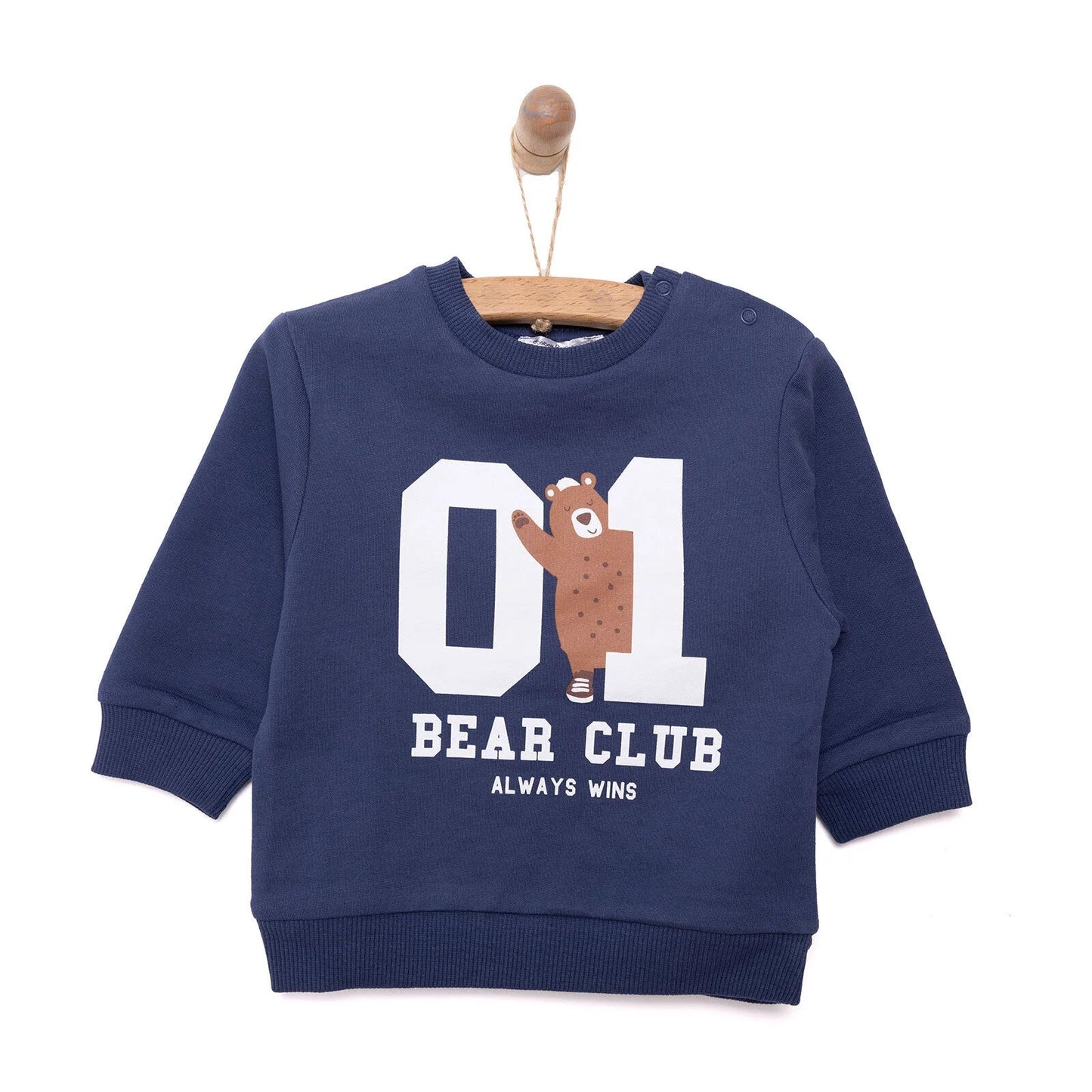 HelloBaby Basic Low Raised Lion Printed Sweatshirt - Navy Blue