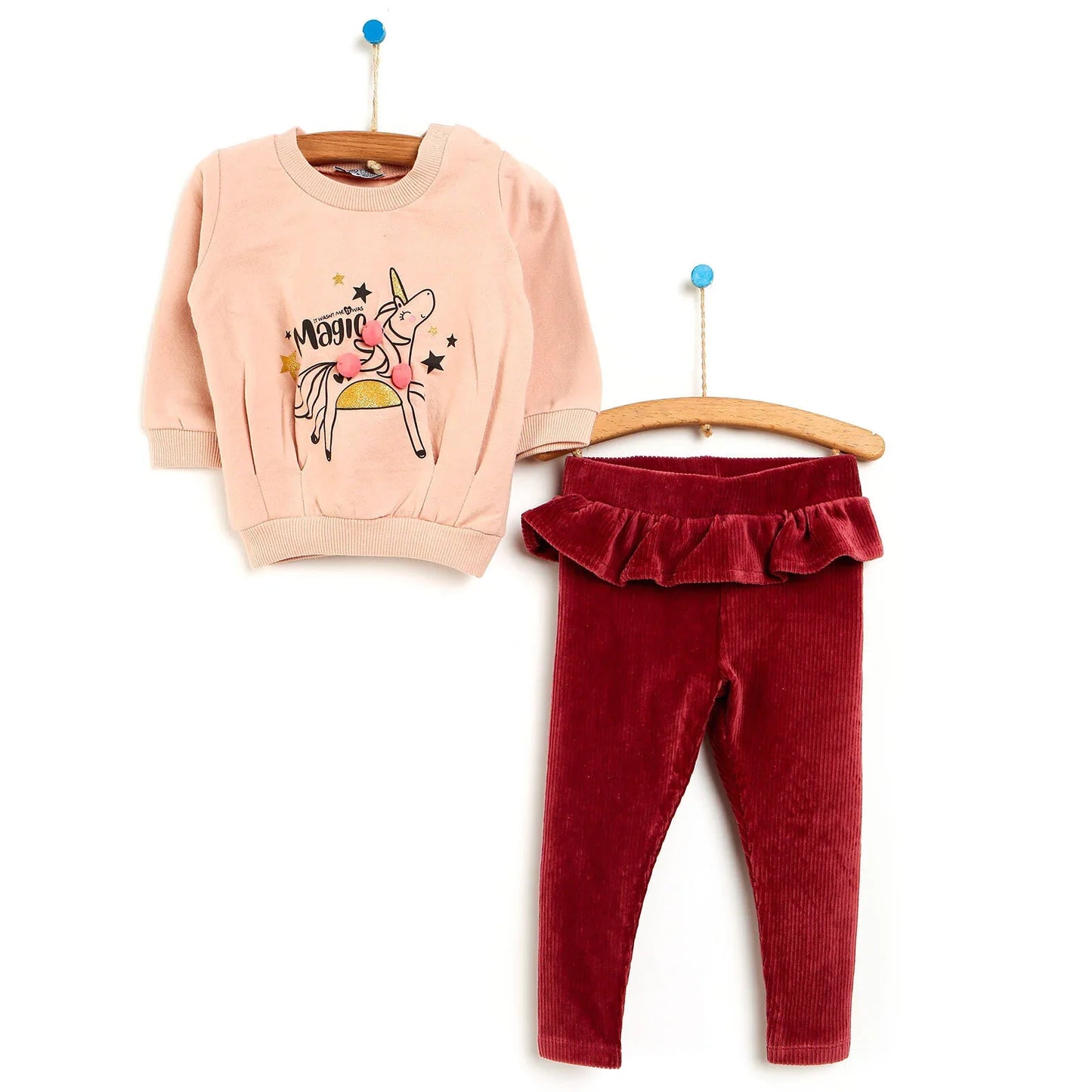 HelloBaby Sweatshirt-Leggings - Maroon