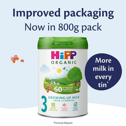 HiPP Organic 3 Growing up Baby Milk Formula from 12+ months 800g