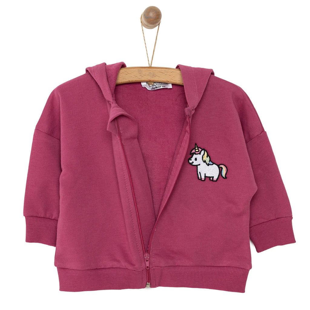 HelloBaby Newborn Girl Cardigan - Damson