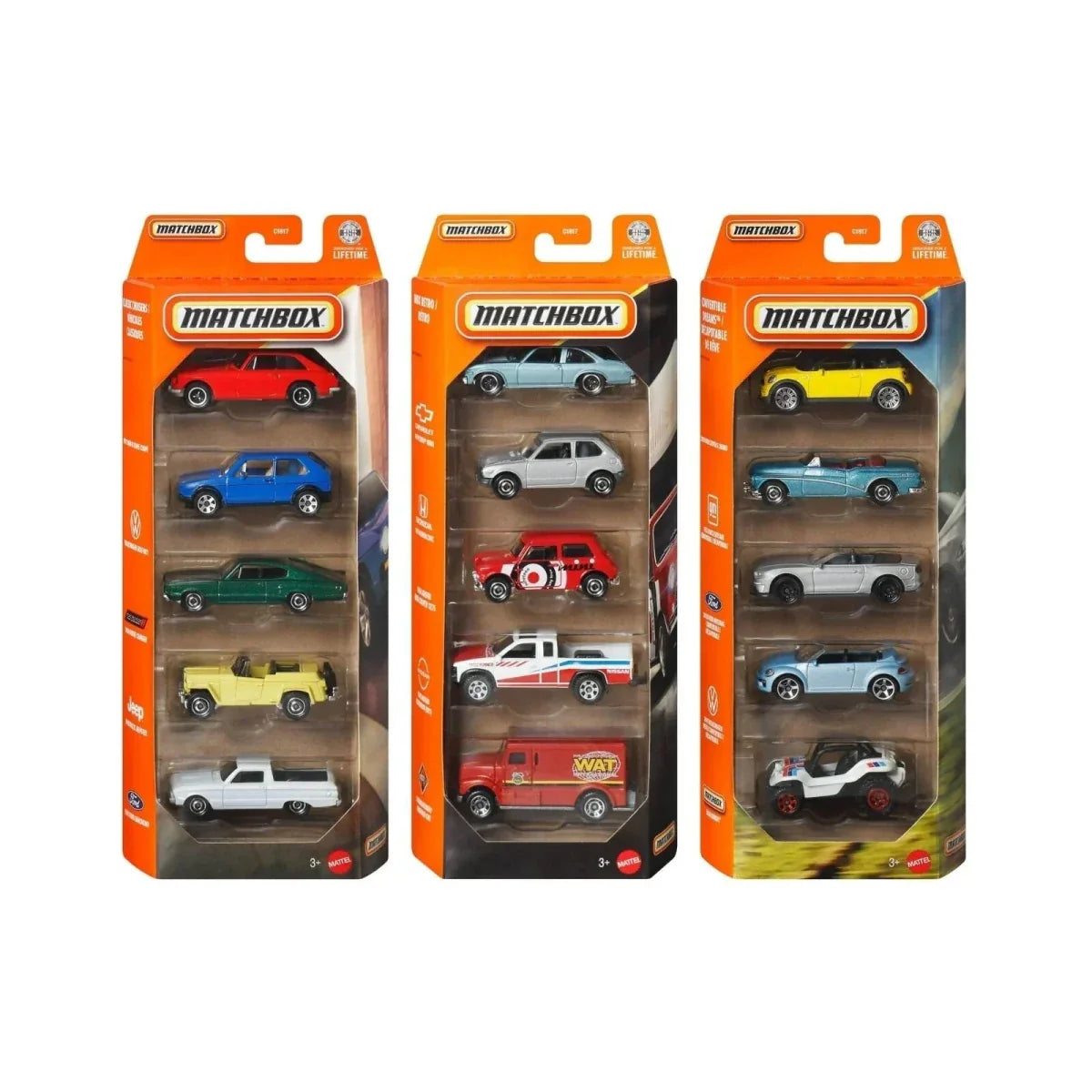 Matchbox 1:64 Scale Basic Cars 5 pcs Assorted