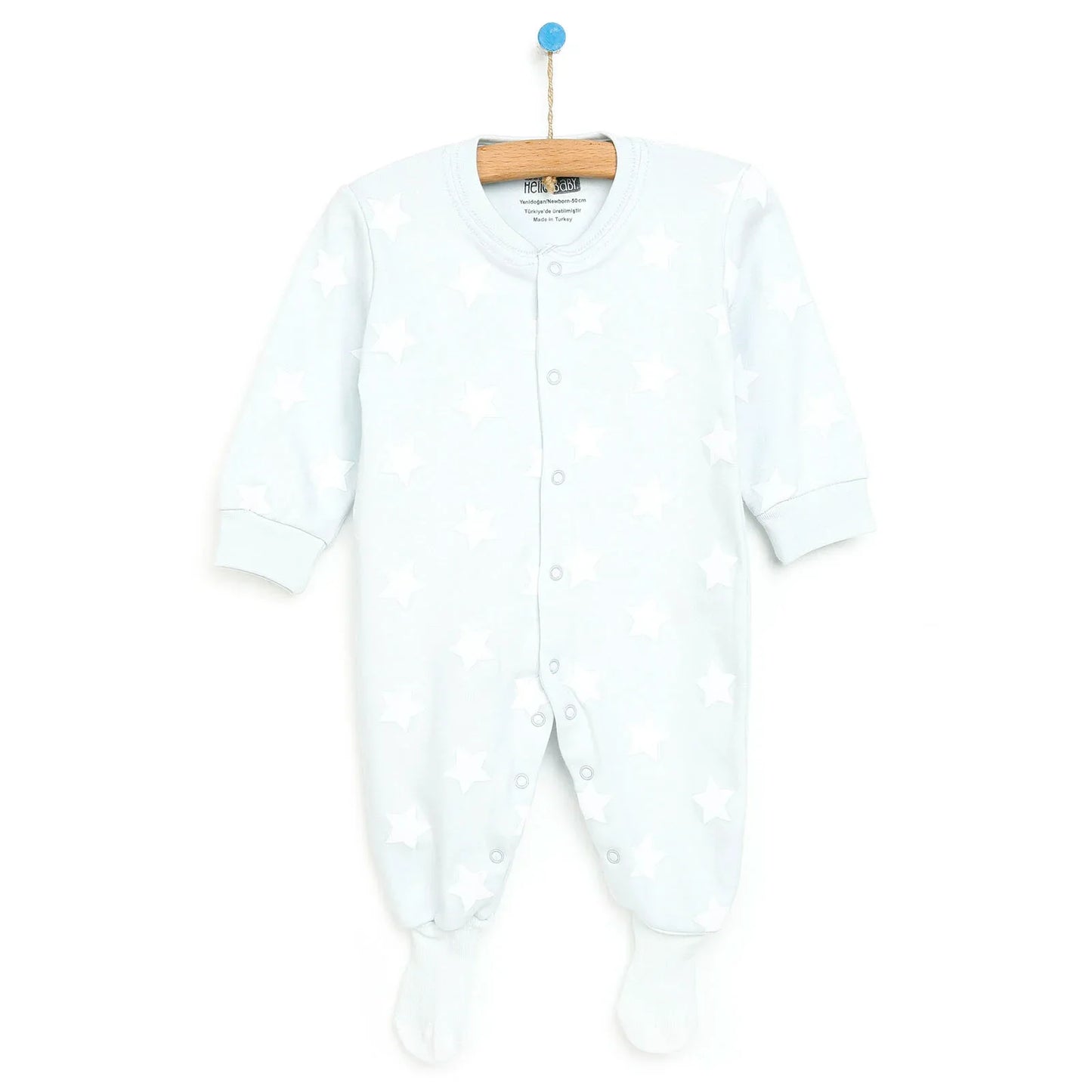 HelloBaby Newborn Baby Boy Footed Jumpsuit - Blue