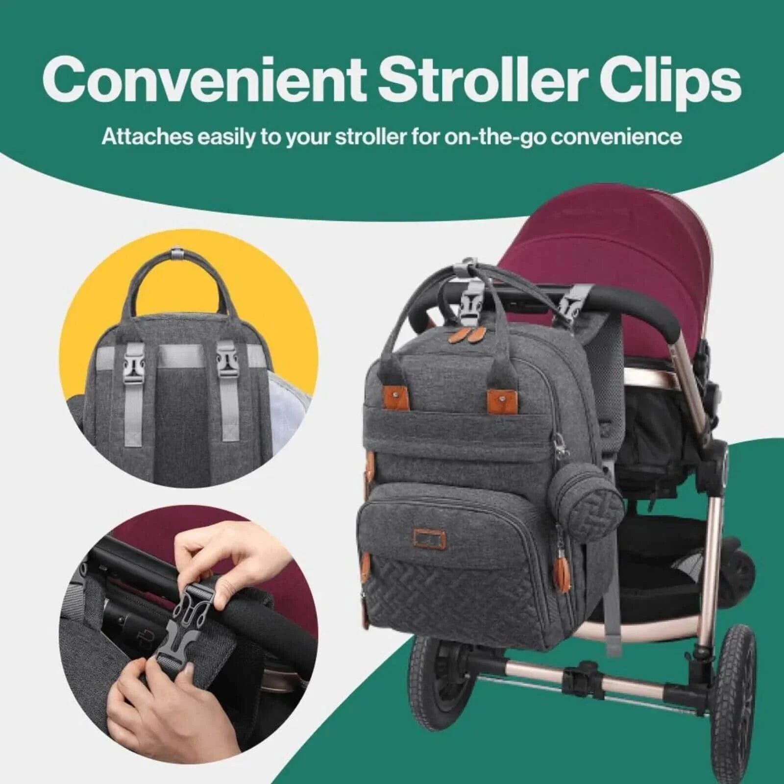 BabbleRoo Original Nappy Backpack - Dark Grey
