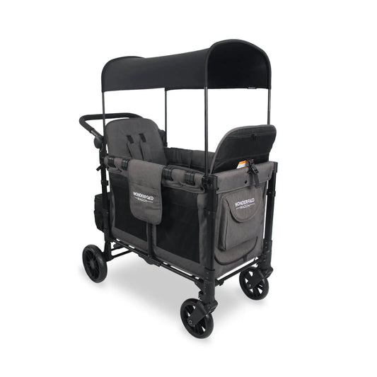 Wonderfold W2 Elite Double Stroller Wagon - Charcoal Grey