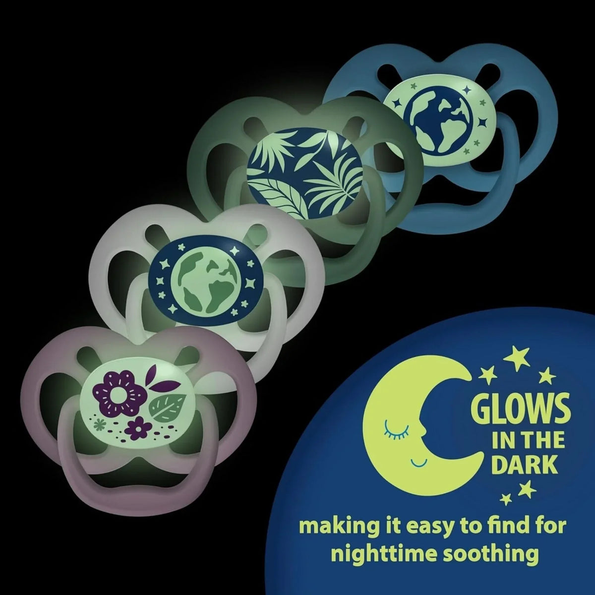 Dr. Brown's Advantage Glow in the Dark Soother 6-18 months Assorted - Pink