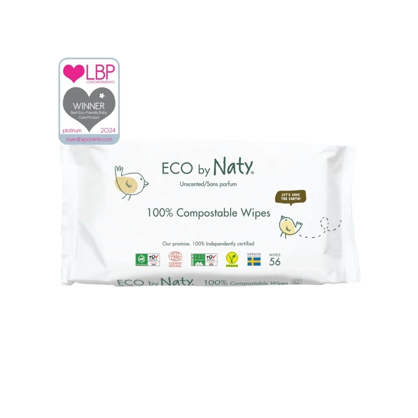 Naty Unscented Baby Wipes 56 pcs