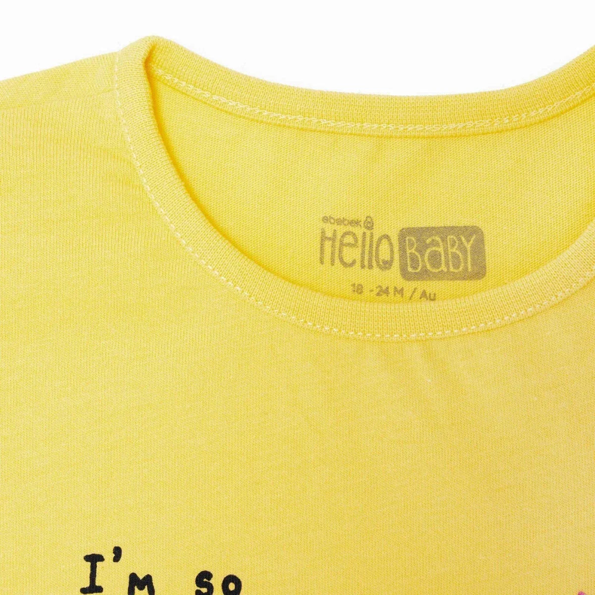 HelloBaby Girls T-shirt Strawberry Print Crew Neck Short Sleeve - Yellow