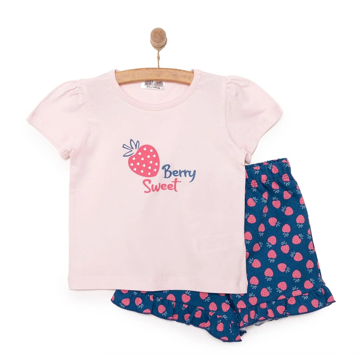 HelloBaby Girl Strawberry Patterned T-shirt - Pink