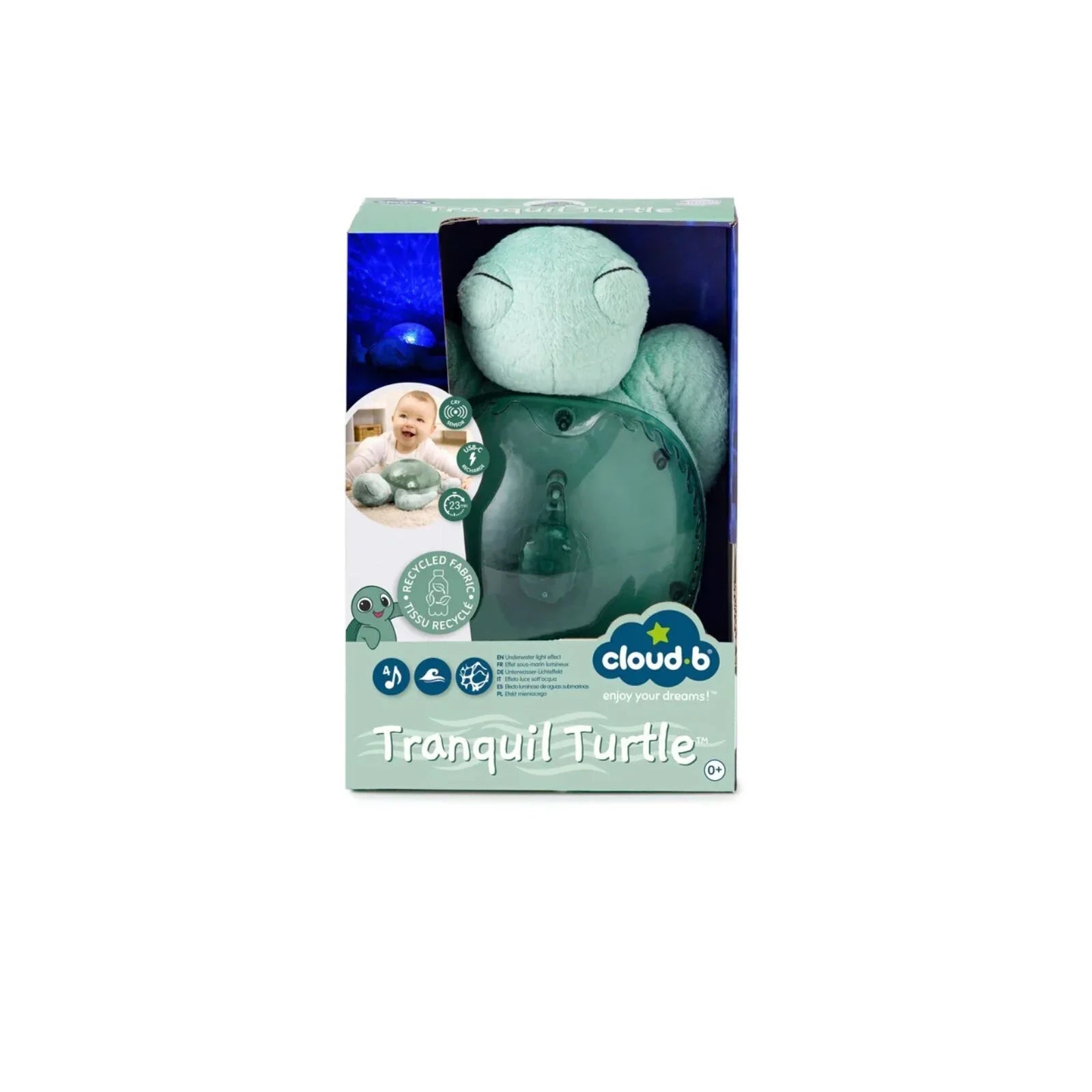 Cloud.b Tranquil Turtle White Noise & Night Light - Green