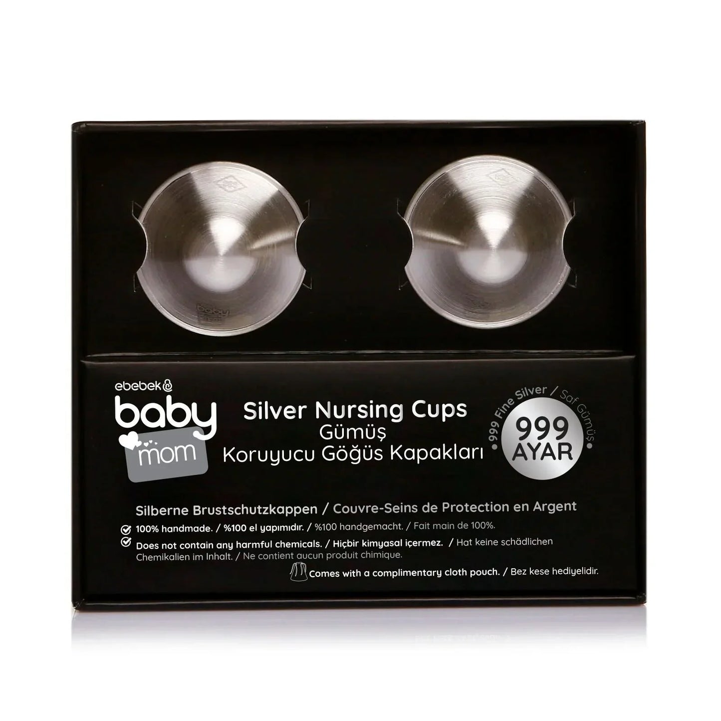 ebebek baby mom 2-Pack 999 Sterling Silver Nipple Shield Cover/Nipple Cups