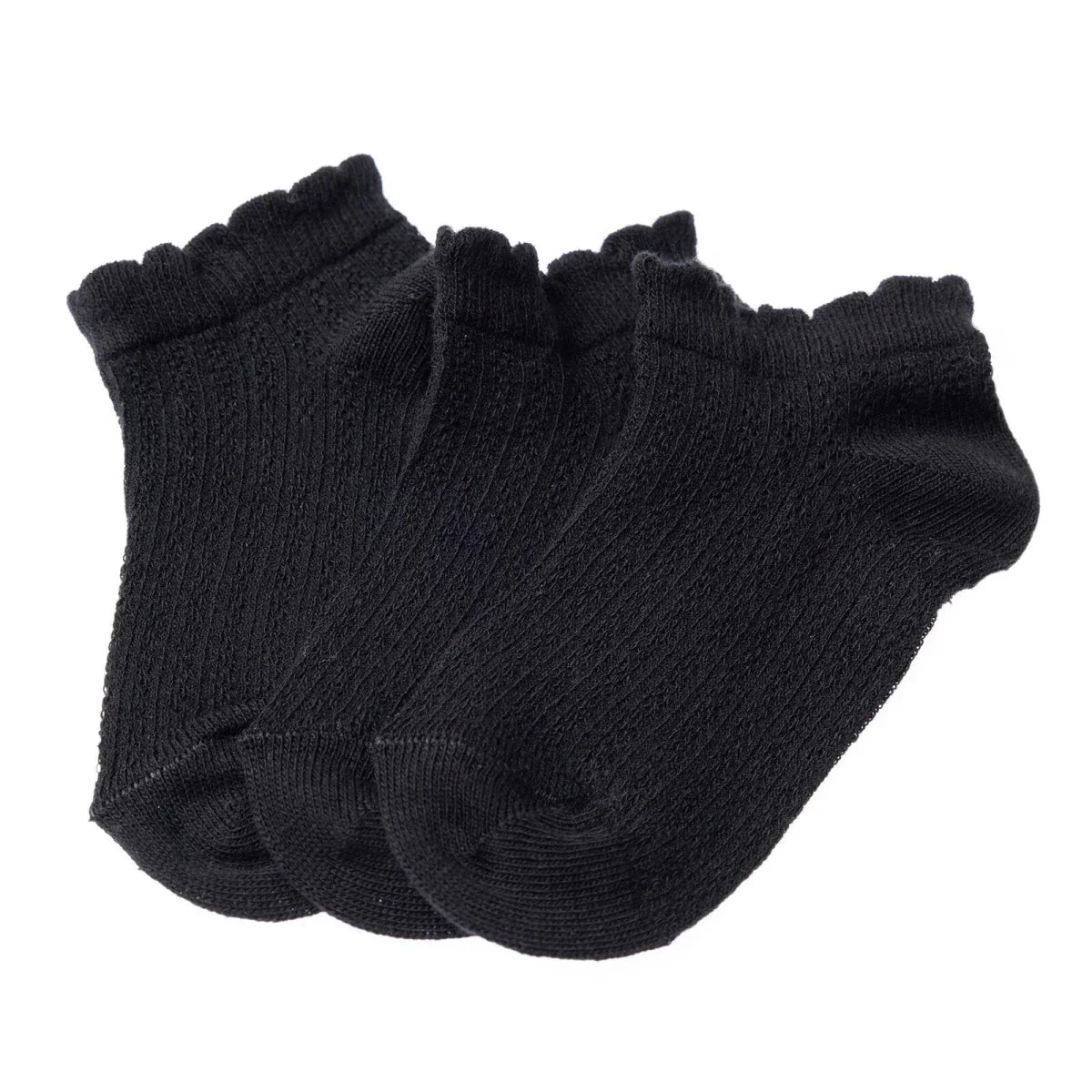 HelloBaby Baby Girl Socks 3 pcs - Black
