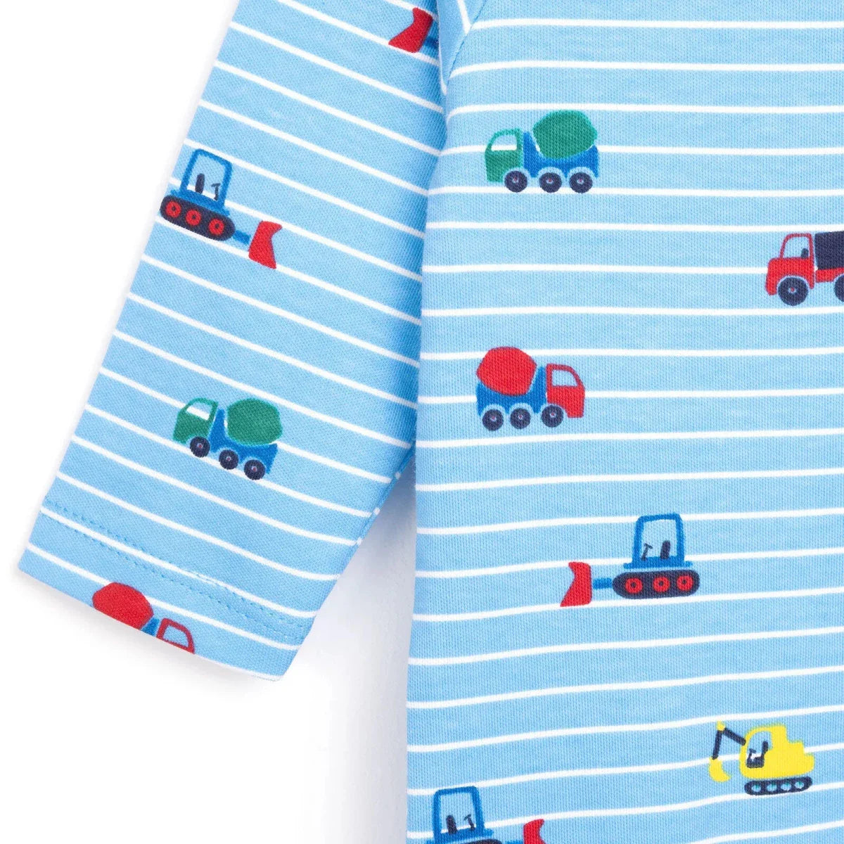 HelloBaby Boys Footed Romper Vehicles Zip-up Crew Neck Long Leg Long Sleeve - Blue