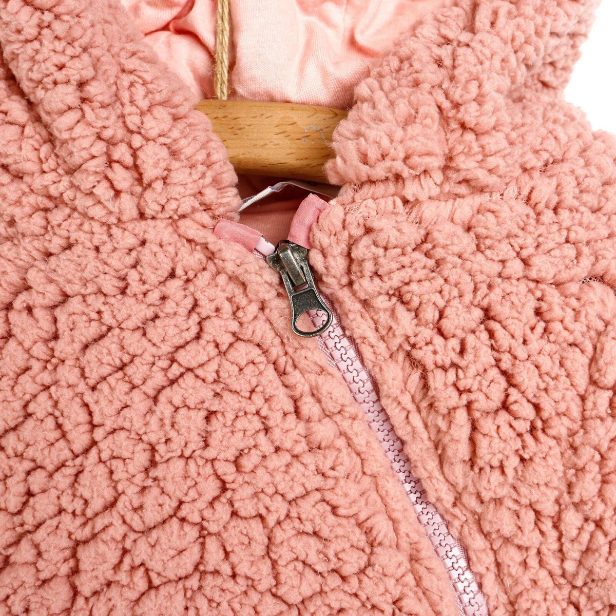 Midimod Newborn Rabbit Ear Welsoft Footed Jumpsuit - Light Rose