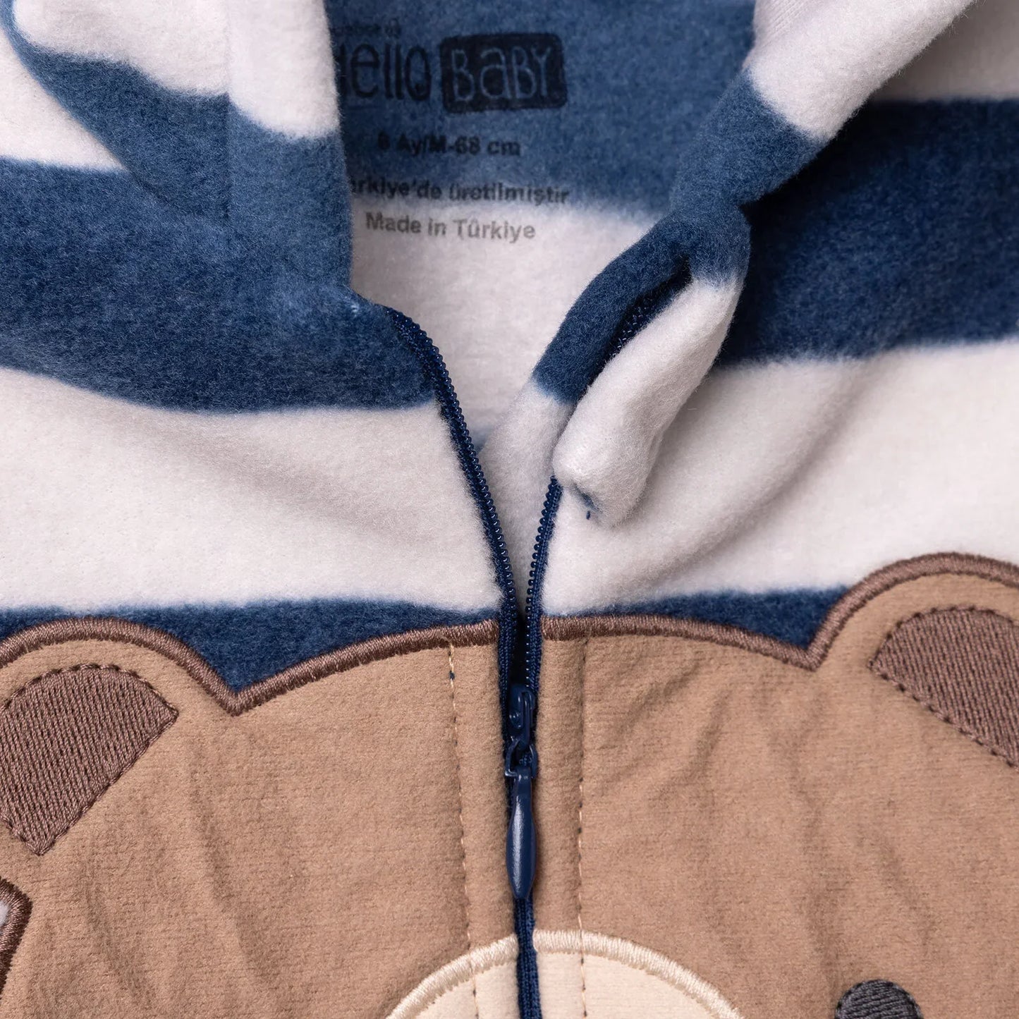 HelloBaby Newborn Polar Footed Jumpsuit - Navy Printed