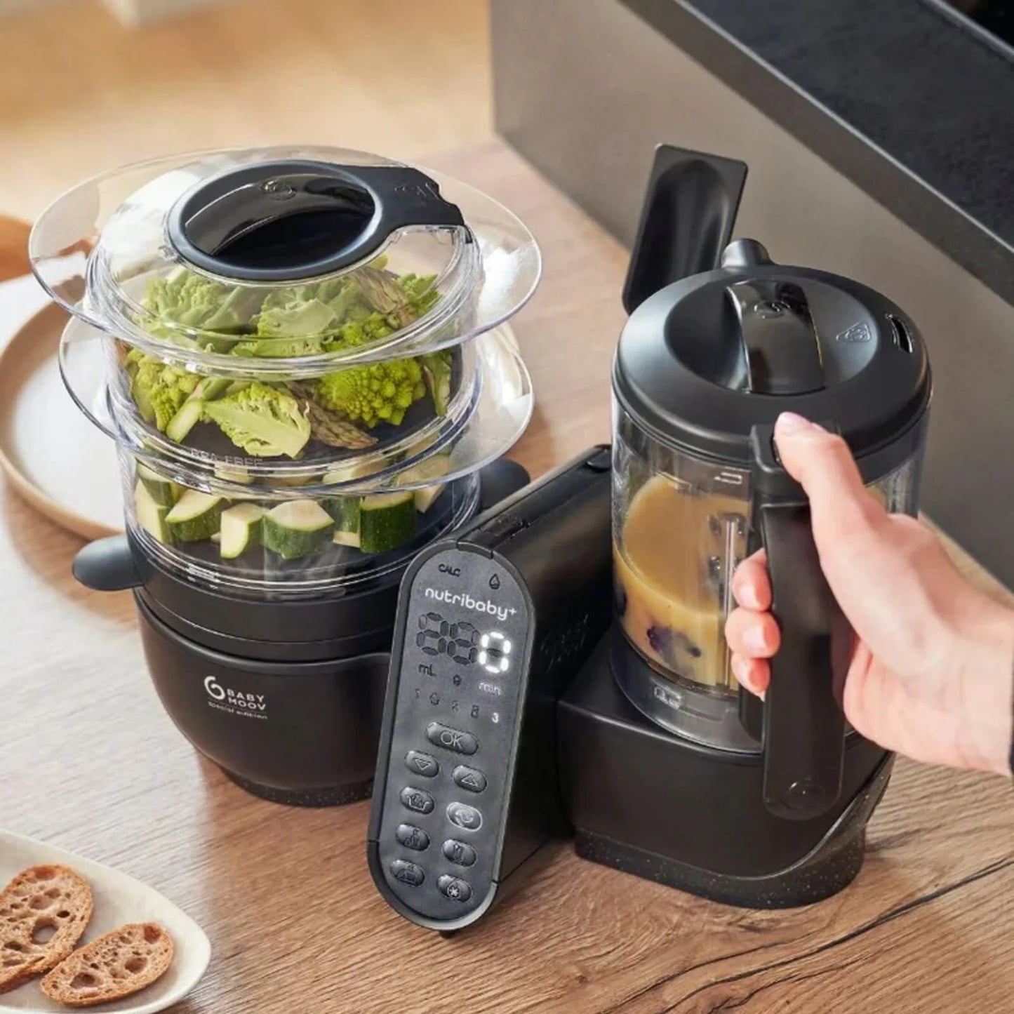 Babymoov Nutribaby (+) XL 6-in-1 Baby Food Maker - Black Edition