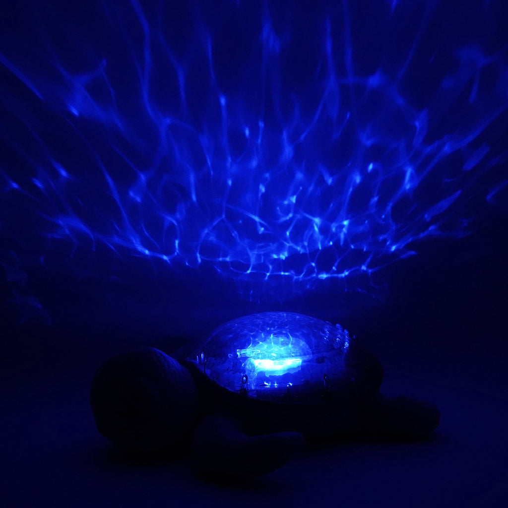 Cloud B Tranquil Turtle Rechargeable Projector Nightlight with White Noise Soothing Sounds - Ocean Blue (Colour)