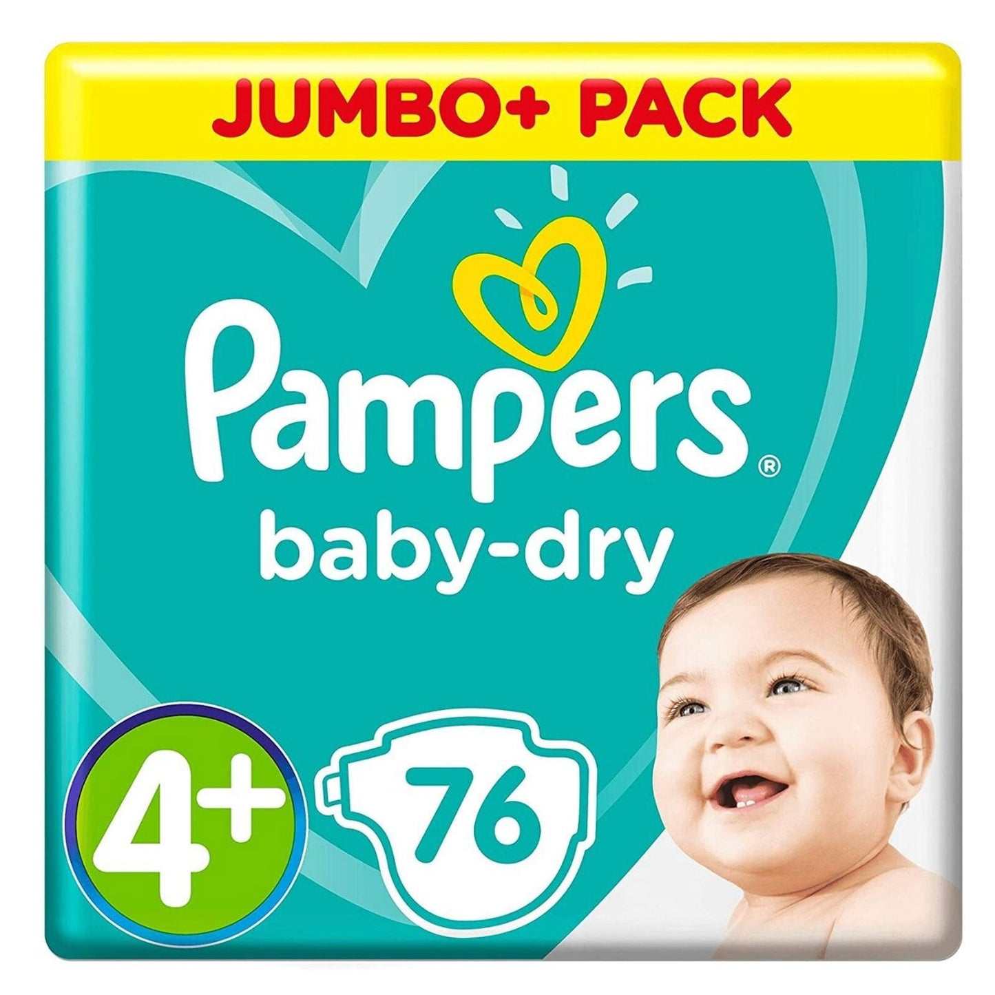 Pampers Baby Dry Size 4+ Jumbo Pack - 76 nappies