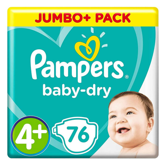 Pampers Baby Dry Size 4+ Jumbo Pack - 76 nappies