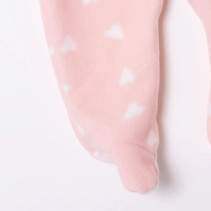 HelloBaby Newborn Polar Footed Jumpsuit - Pink Printed