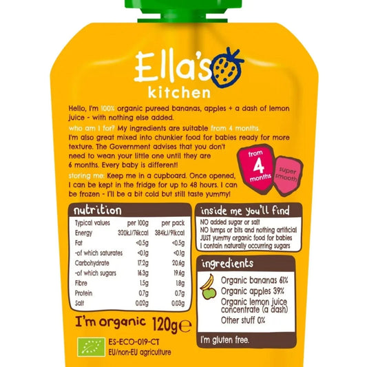 Ella's Kitchen Bananas & Apples 4+ months 120g