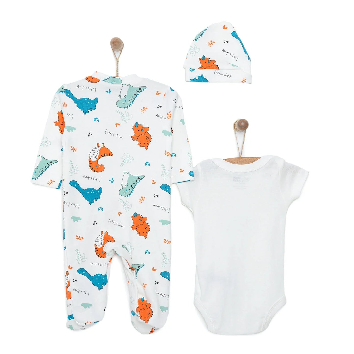HelloBaby Baby Boy Jumpsuit-Body-Hat - Ecru