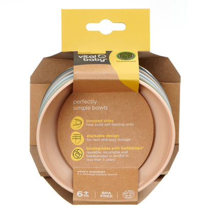 Vital Baby Perfectly Simple Bowls 5 Pack - Natural