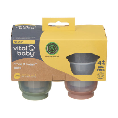 Vital Baby Store & Wean Pots 120ml - 4 Pack