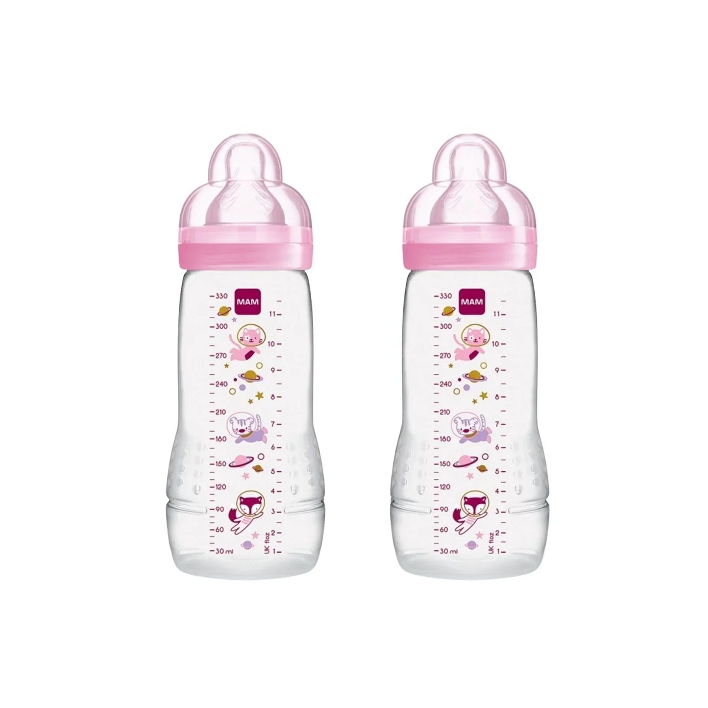 MAM Easy Active Bottle 330ml Pack of 2 - Pink