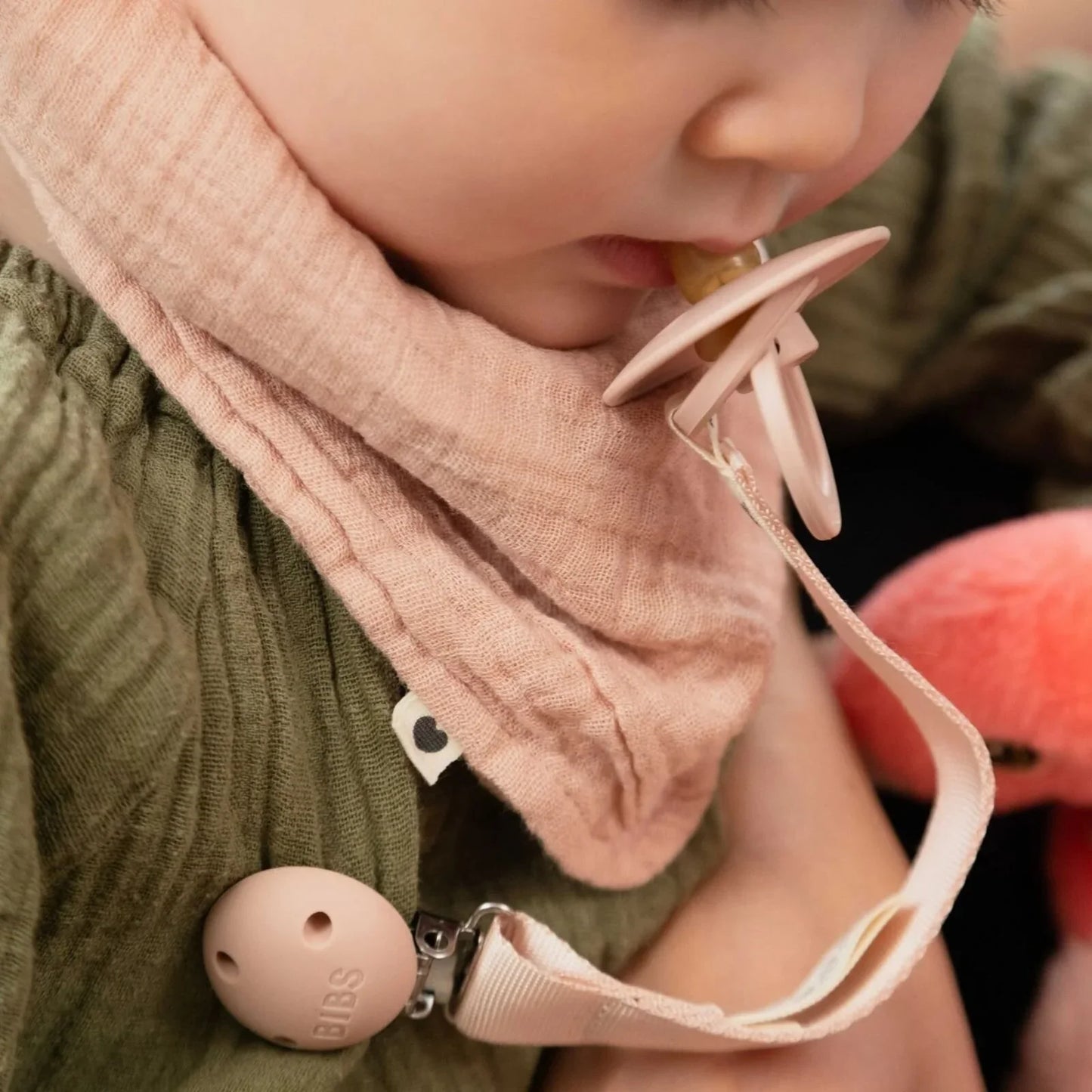 BIBS Soother Clip Ribbon - Blush