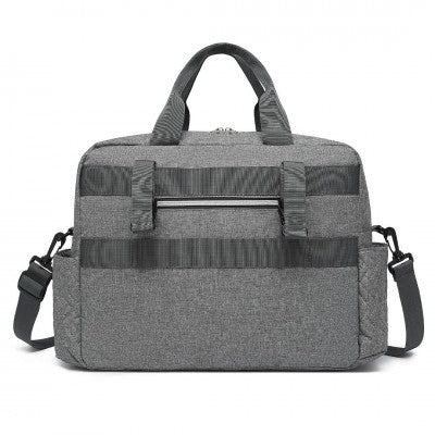 Grey Functional Baby Changing Shoulder Bag With Changing Mat