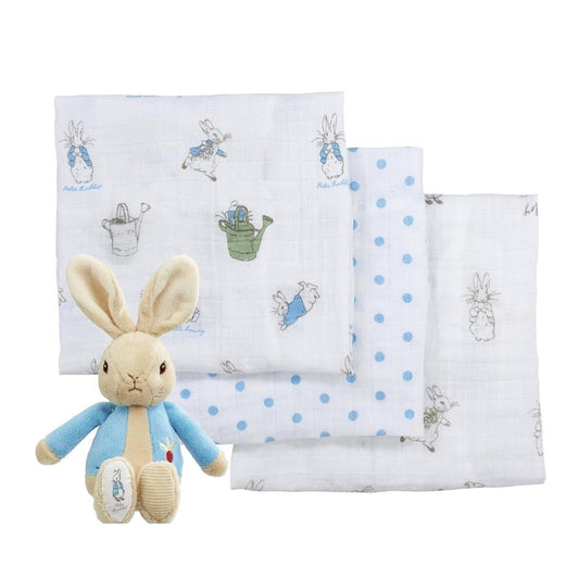 Rainbow Designs Peter Rabbit Soft Toy & Muslin Gift Set