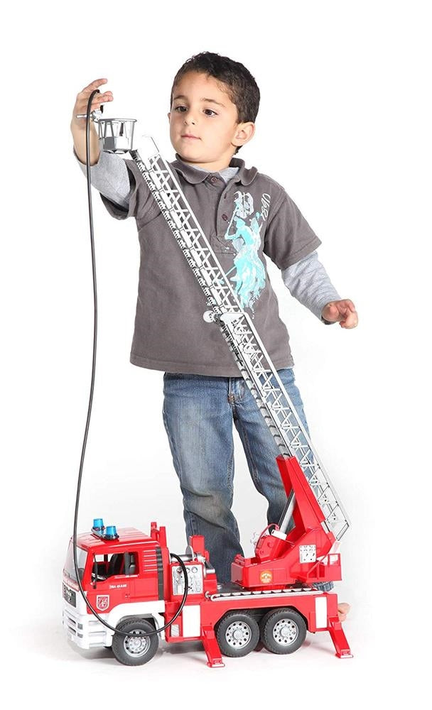 Bruder MAN Fire Engine Toy Truck with Water Pump, Lights and Sound Module, Scale 1:16