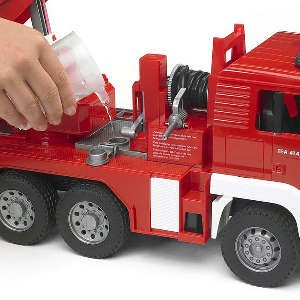Bruder MAN Fire Engine Toy Truck with Water Pump, Lights and Sound Module, Scale 1:16