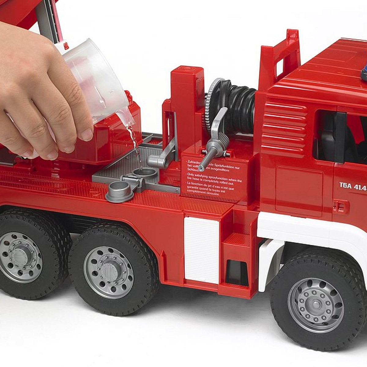 Bruder MAN Fire Engine Toy Truck with Water Pump, Lights and Sound Module, Scale 1:16