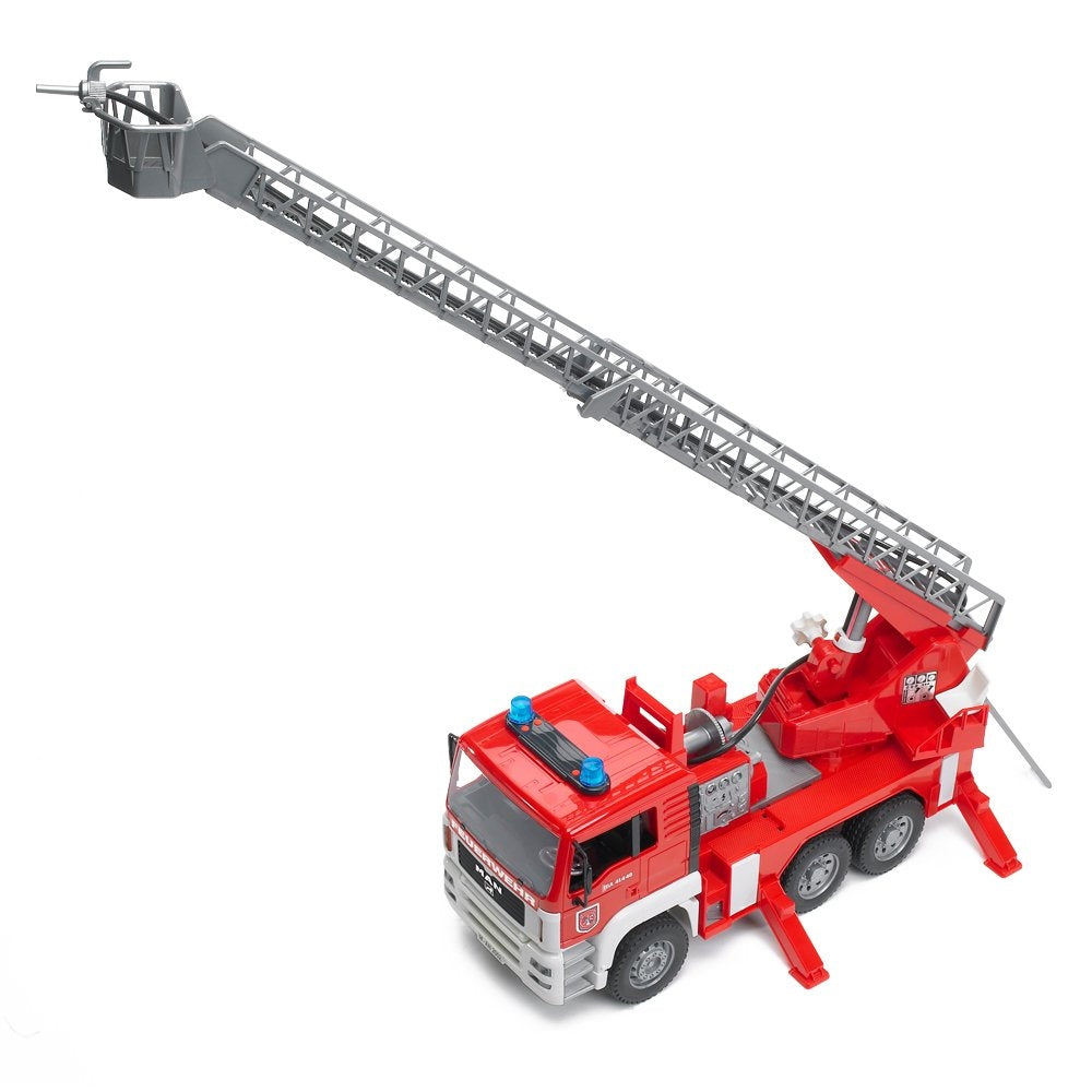Bruder MAN Fire Engine Toy Truck with Water Pump, Lights and Sound Module, Scale 1:16