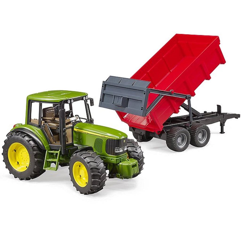 Bruder John Deere 6920 Toy Tractor with Red Tipping Trailer, Scale 1:16
