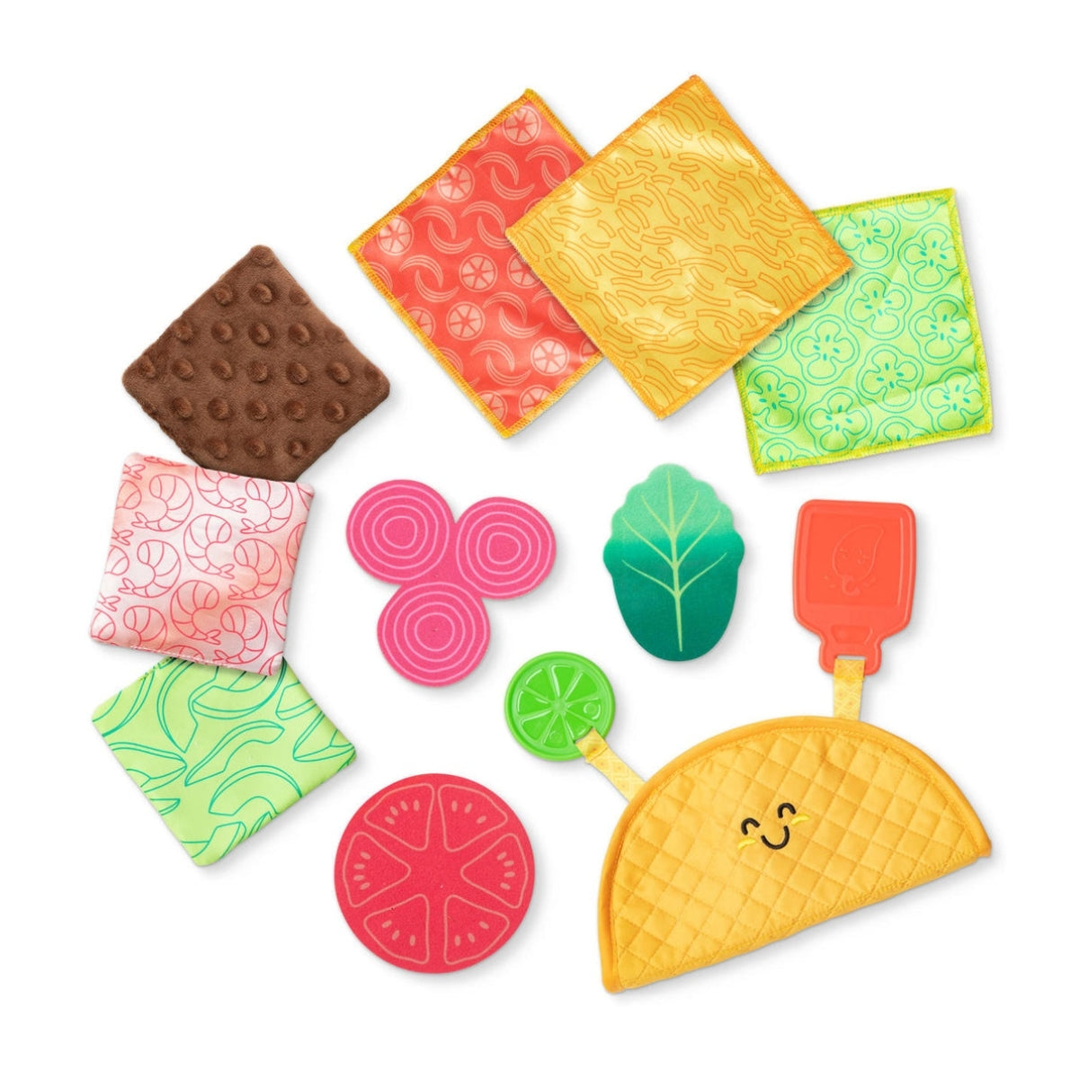 Melissa & Doug Touch & Feel Taco Soft Toy 12-Piece Sensory Fill & Spill Toy for Babies 6 months+