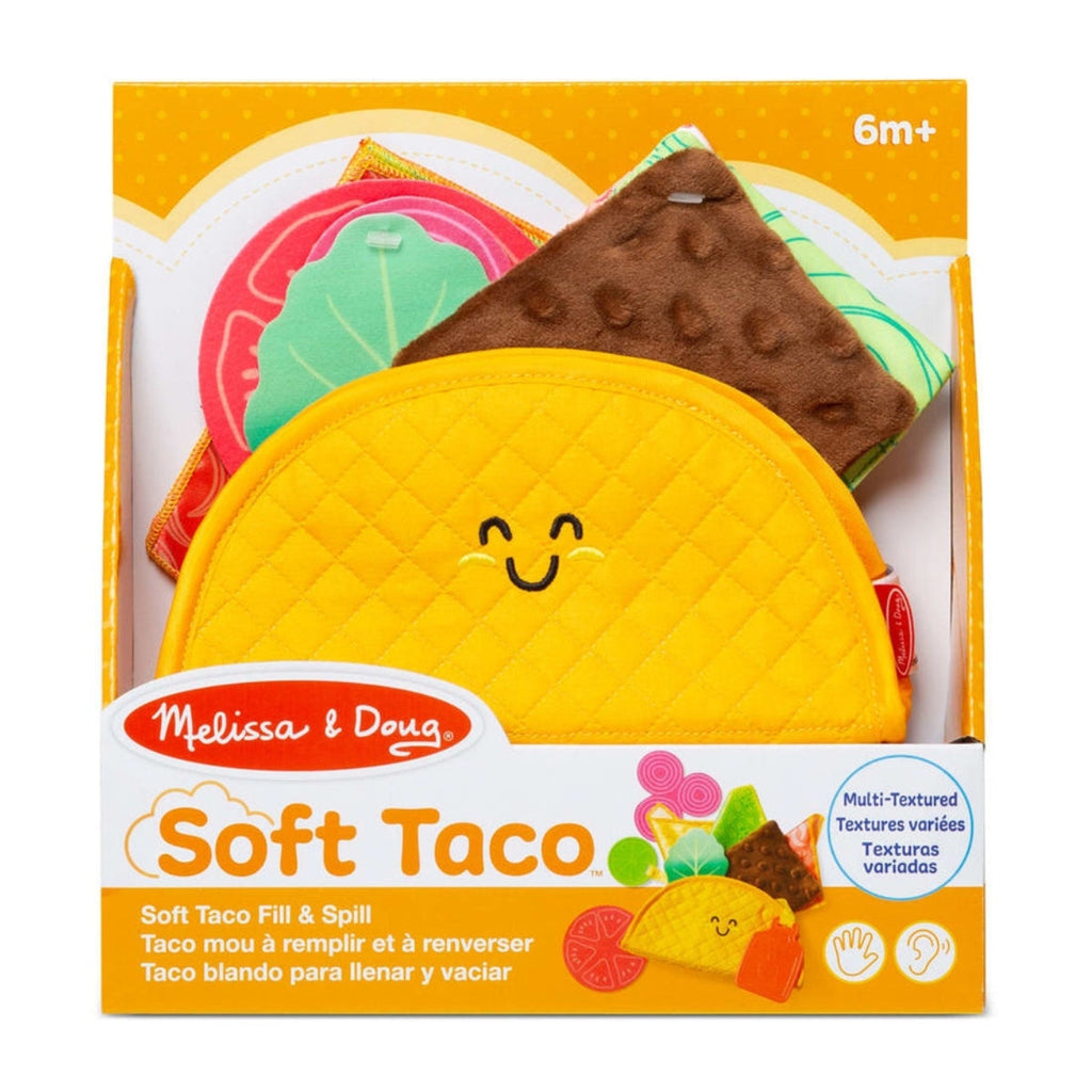 Melissa & Doug Touch & Feel Taco Soft Toy 12-Piece Sensory Fill & Spill Toy for Babies 6 months+