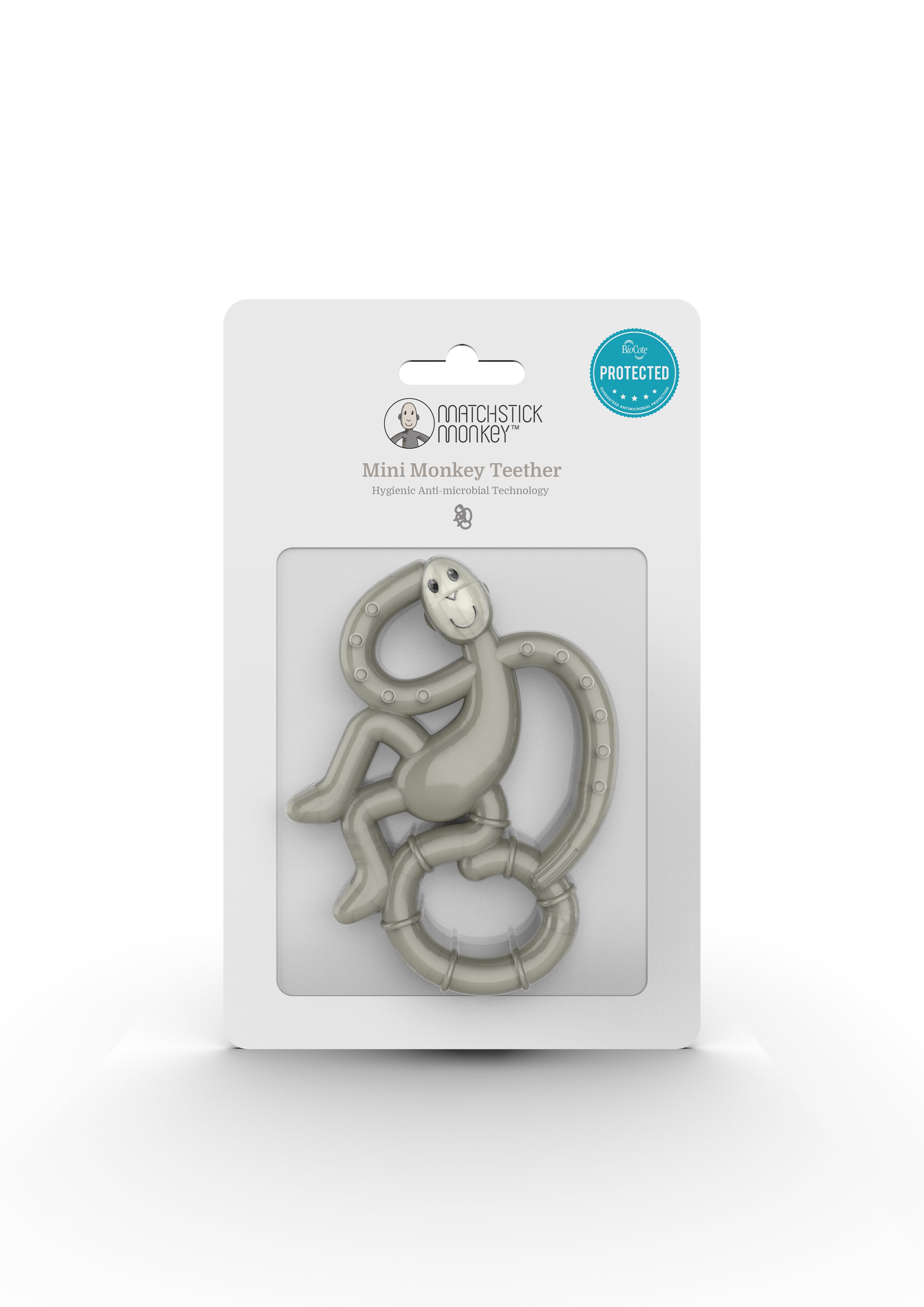Matchstick Monkey Mini Monkey Teether (Blue/Grey/Rubine Red)