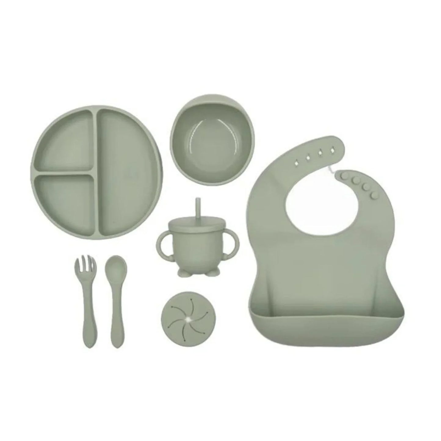 BLW Essentials Silicone Feeding Set - Sage