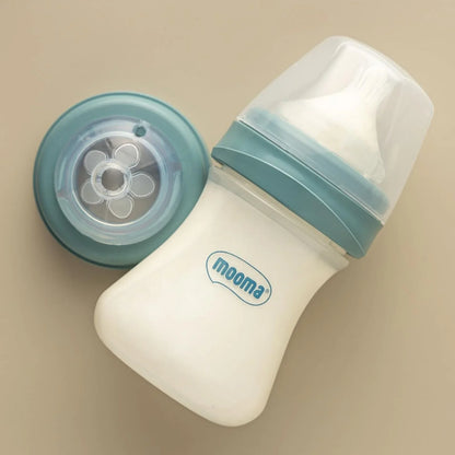 Mooma Kindy Bottle Slow Flow 0-6 months 150ml - Ball Bue