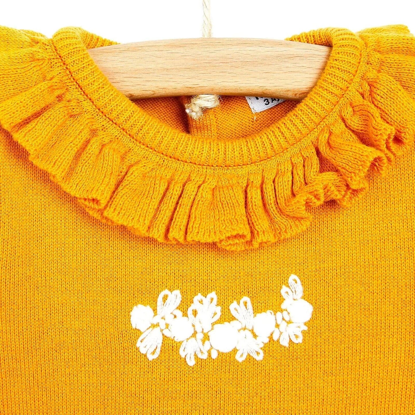 HelloBaby Newborn Knit Ruffled Jumpsuit - Mustard