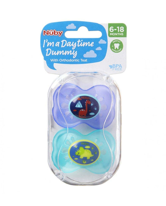 Nuby Daytime Soothers (6-18months) - Pack of 2 [Assorted Designs]