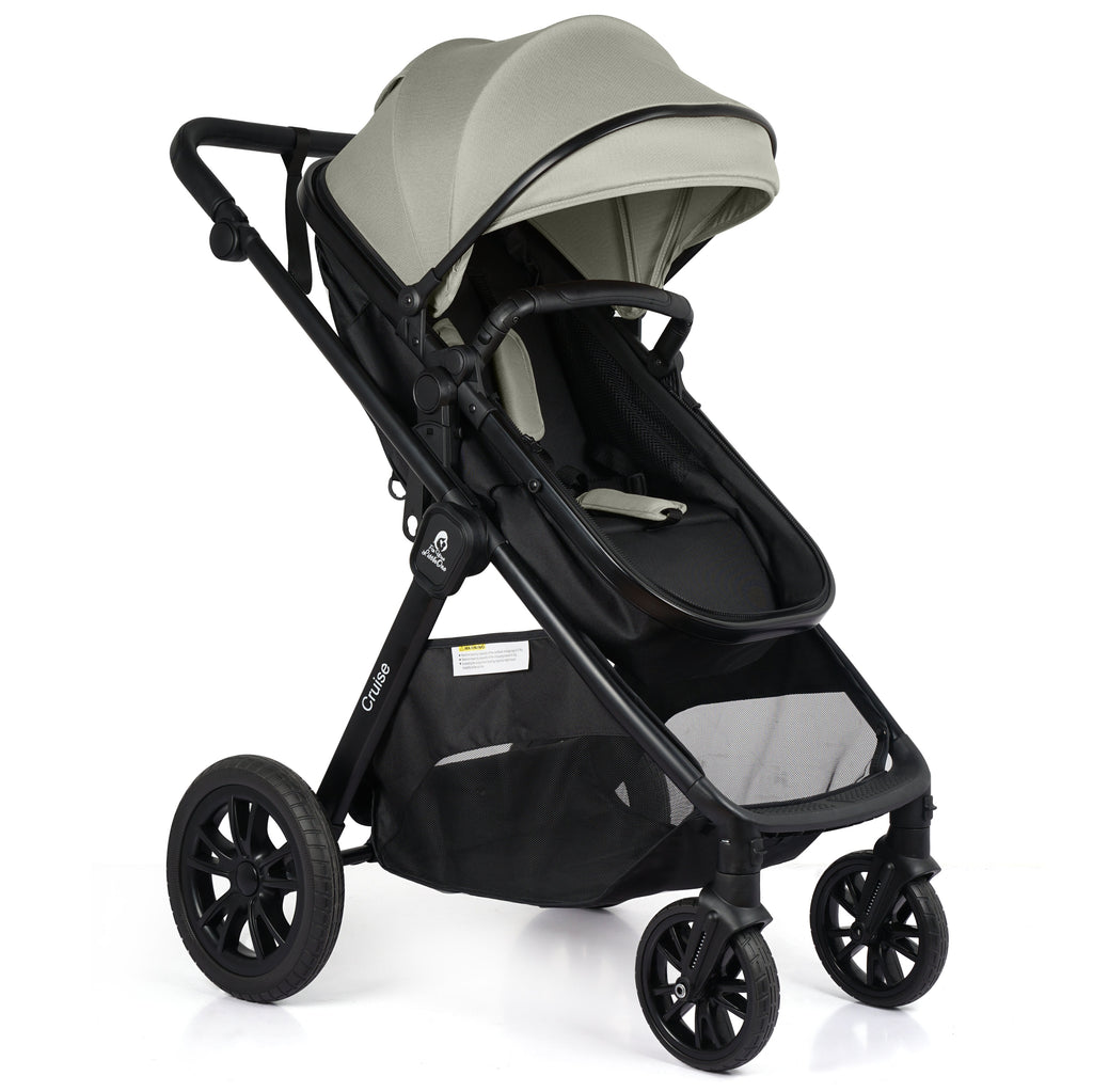 For Your Little One Cruise 3 In 1 Travel System With Car Seat And ISOFIX Base - Pebble Sage (Free Cupholder And Seat Liner Included!)