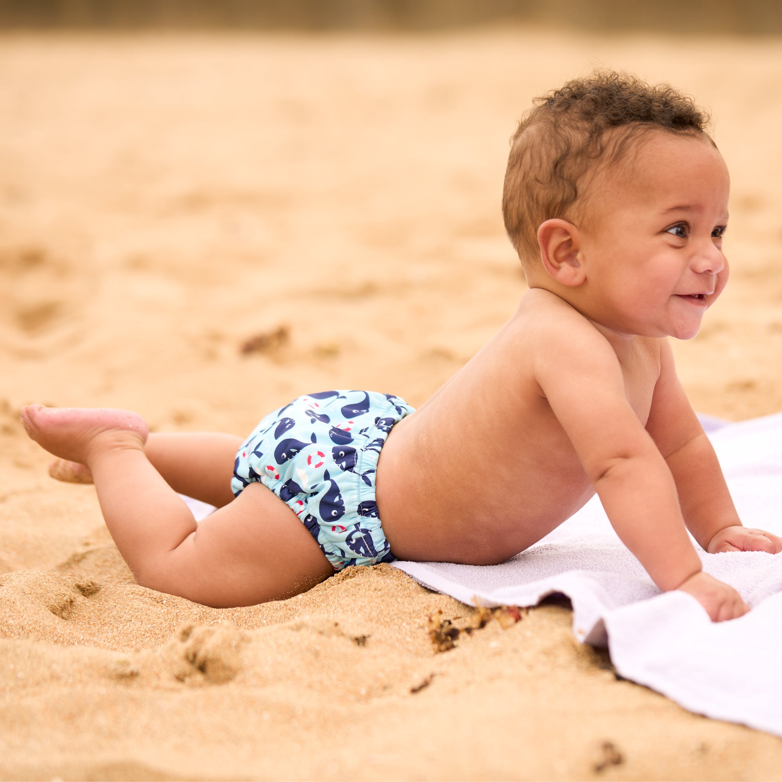 Reusable Swim Nappy in Blue Whale
