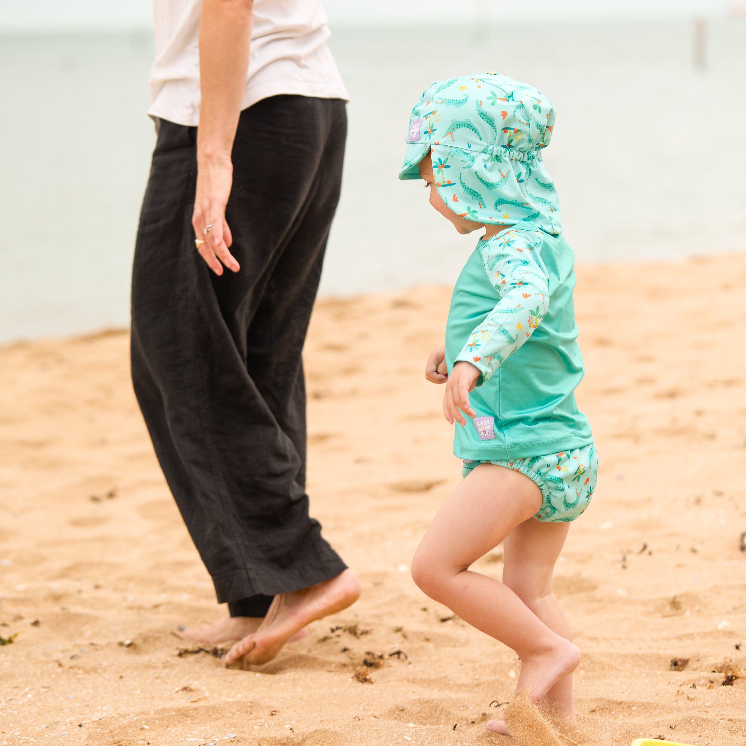Reusable Swim Nappy in Crafty Croc
