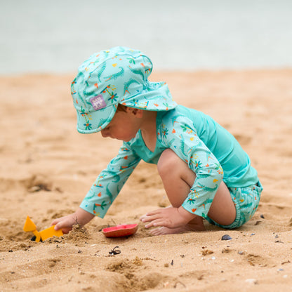 3 Piece Baby Swim Set with Swim Nappy, Swim top and Swim Hat in Crafty Croc