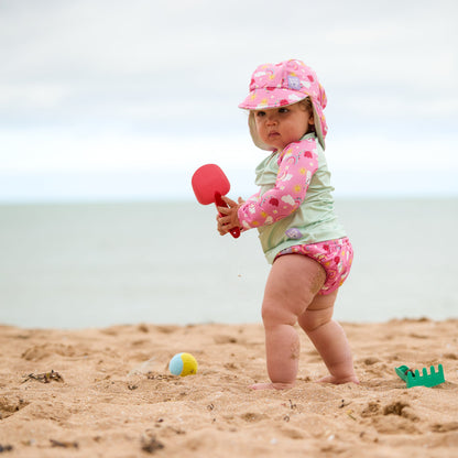 3 Piece Baby Swim Set with Swim Nappy, Swim top and Swim Hat in Happy Days
