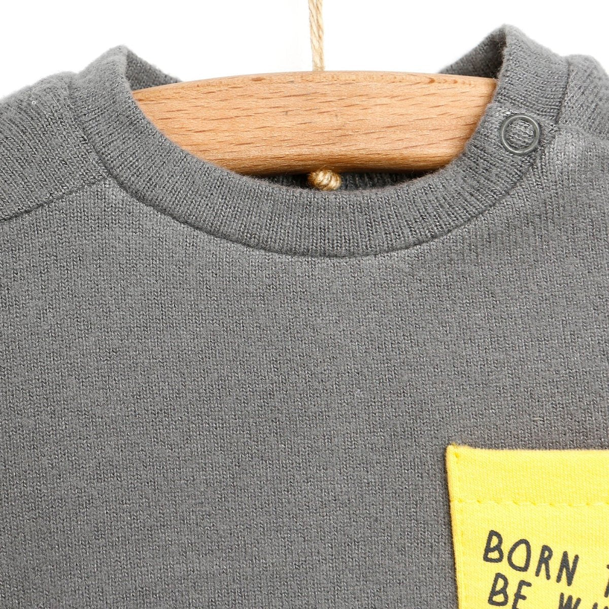 For My Baby Newborn Wild Sweatshirt-Foot - Grey Melange