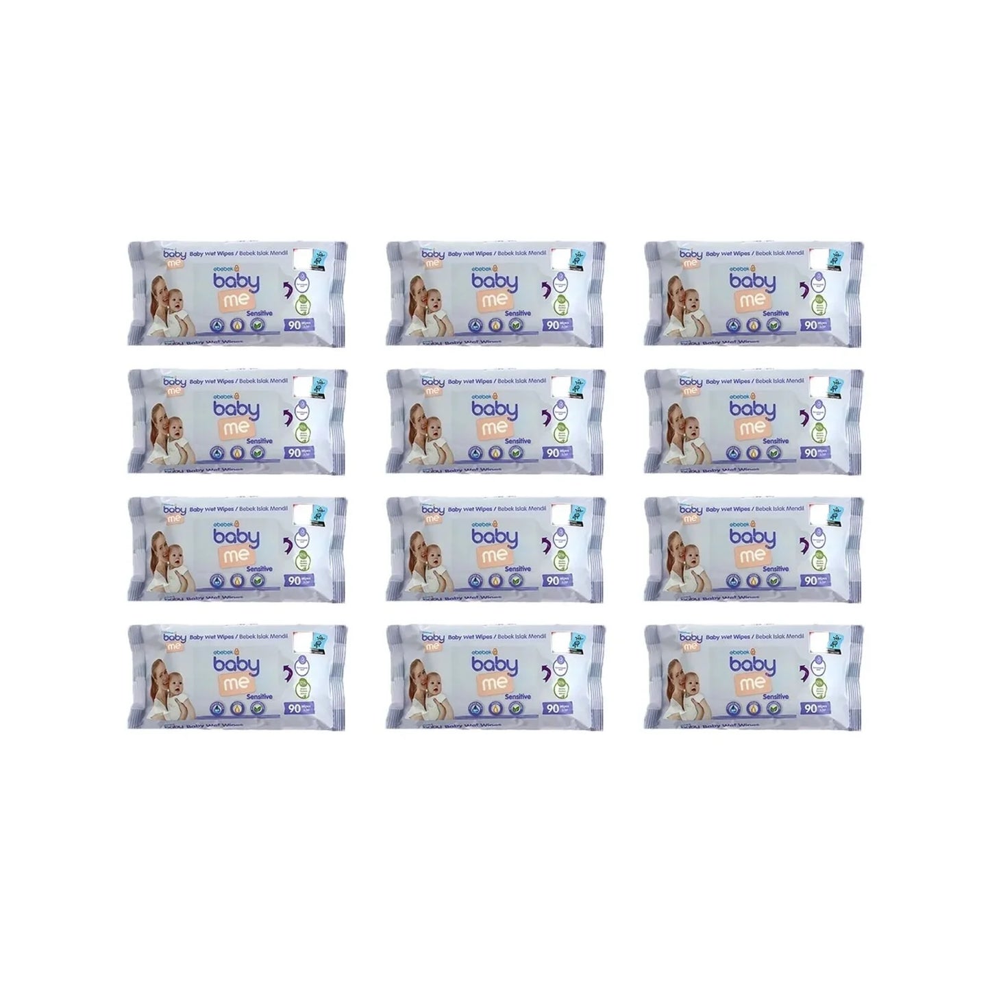 baby me Sensitive Baby Wipes 12x90 pcs